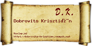 Dobrovits Krisztián névjegykártya